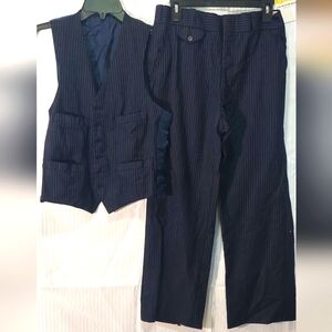 Men's Navy Pinstripe Suit Vest and Pants- Unbranded, No Tag